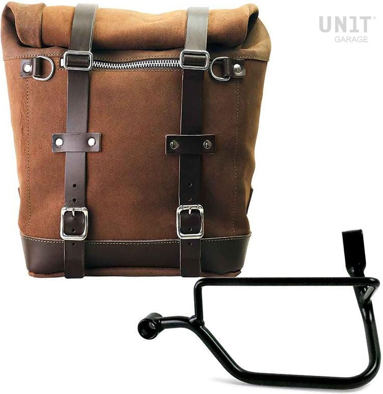 Unitgarage / ユニットガレージ Waxed suede side pannier Scram 22L-30L + Left Subframe Triumph Street Twin 900 SX (2016 until now) | U202-1017SX