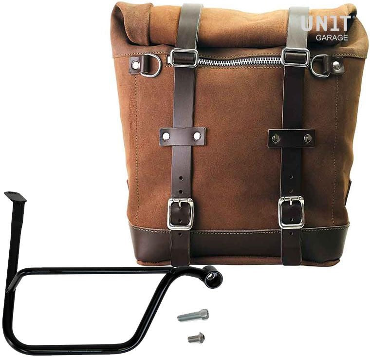 Unitgarage / ユニットガレージ Waxed suede side pannier Scram 22L-30L + Right Subframe Triumph Thruxton & Thruxton R 1200 (2016 until now) | U202-1020DX