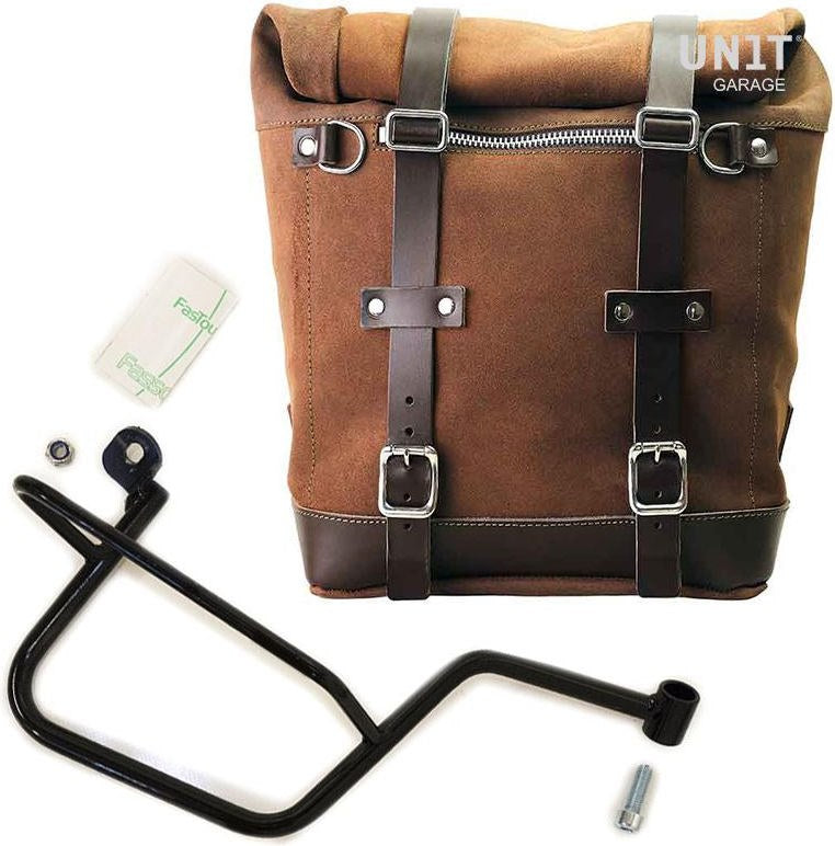 Unitgarage / ユニットガレージ Waxed suede side pannier Scram 22L-30L + Right Subframe Guzzi V7 | U202-2213DX