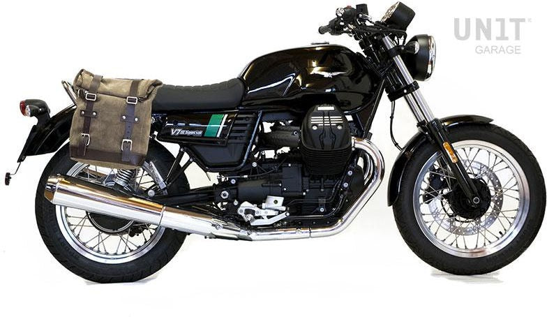 Unitgarage / ユニットガレージ Waxed suede side pannier Scram 22L-30L + Right Subframe Guzzi V7 | U202-2213DX