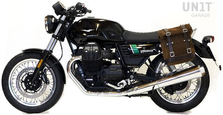 Unitgarage / ユニットガレージ Waxed suede side pannier Scram 22L-30L + Left Subframe Guzzi V7 | U202-2213SX
