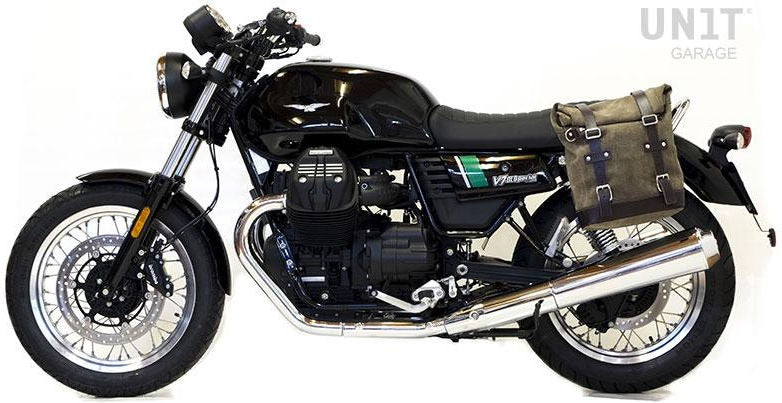 Unitgarage / ユニットガレージ Waxed suede side pannier Scram 22L-30L + Left Subframe Guzzi V7 | U202-2213SX