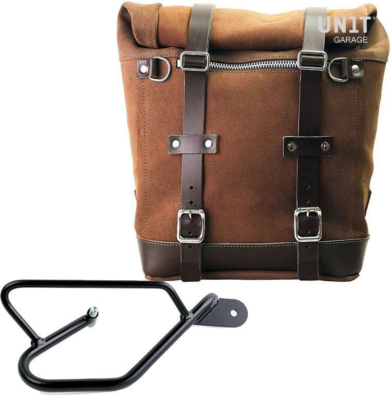 Unitgarage / ユニットガレージ Waxed suede side pannier Scram 22L-30L + Right Subframe Guzzi V9 Bobber | U202-2250DX