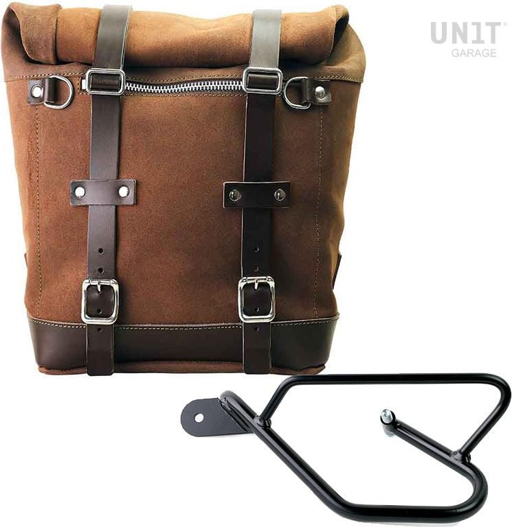 Unitgarage / ユニットガレージ Waxed suede side pannier Scram 22L-30L + Left Subframe Guzzi V9 Bobber | U202-2250SX