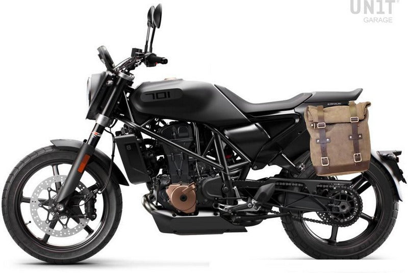 Unitgarage / ユニットガレージ Waxed suede side pannier Scram 22L-30L + Subframe husqvarna svartpilen 701 | U202-3002