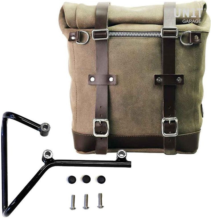 Unitgarage / ユニットガレージ Waxed suede side pannier Scram 22L-30L + Subframe husqvarna svartpilen 701 | U202-3002