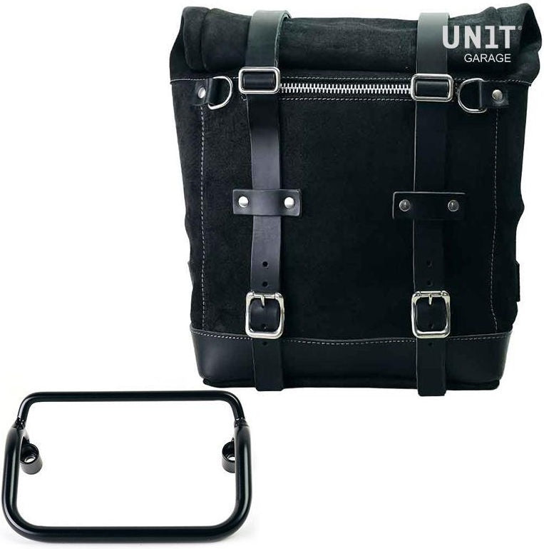 Unitgarage / ユニットガレージ Waxed suede Side Pannier + R18 frame for Fishtail exhaust | U202-3401