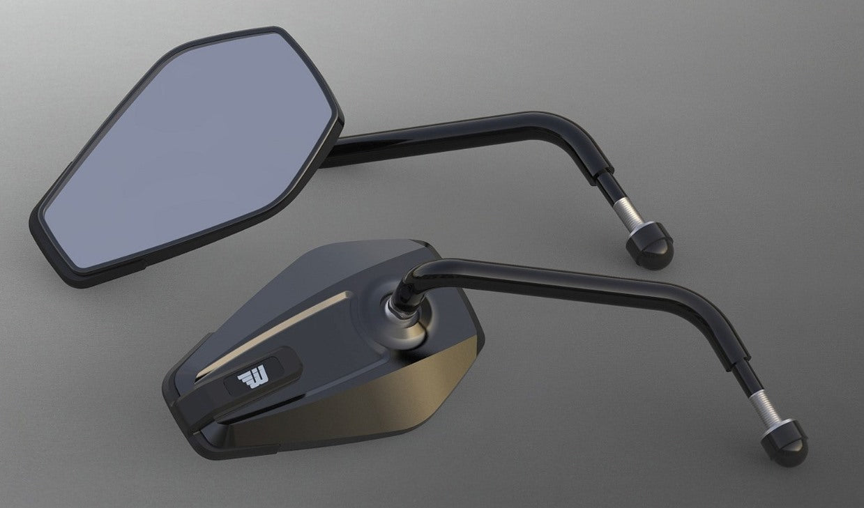 Wunderkind / ワンダーカインド ハンドルミラー BMW 右側 BMR18T ブラック / ブラック | 107024-F15-F15