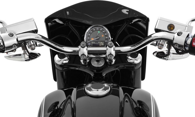 Wunderlich / ワンダーリッヒ cockpit fairing »Rock ’n‘ Roll« - Blackstorm Metallic - white striped | 18000-012