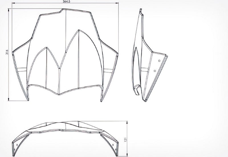 Wunderlich / ワンダーリッヒ Windshield Flowjet - Black | 25590-002