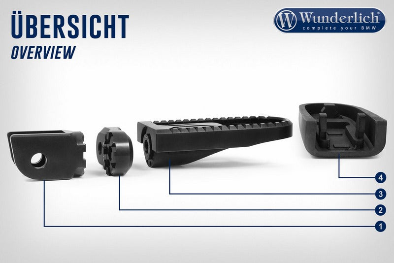 Wunderlich Vario adapter EVO1 (pair) - 50mm - black | 25912-052