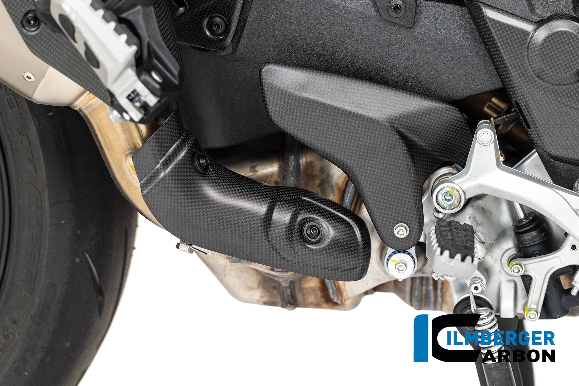 Ilmberger Carbon / イルムバーガー マニホールド用排気ヒートシールド（カーボンマット仕上げ） Ducati Multistrada V4 2025年モデル | CM.AHS.005.MTS25