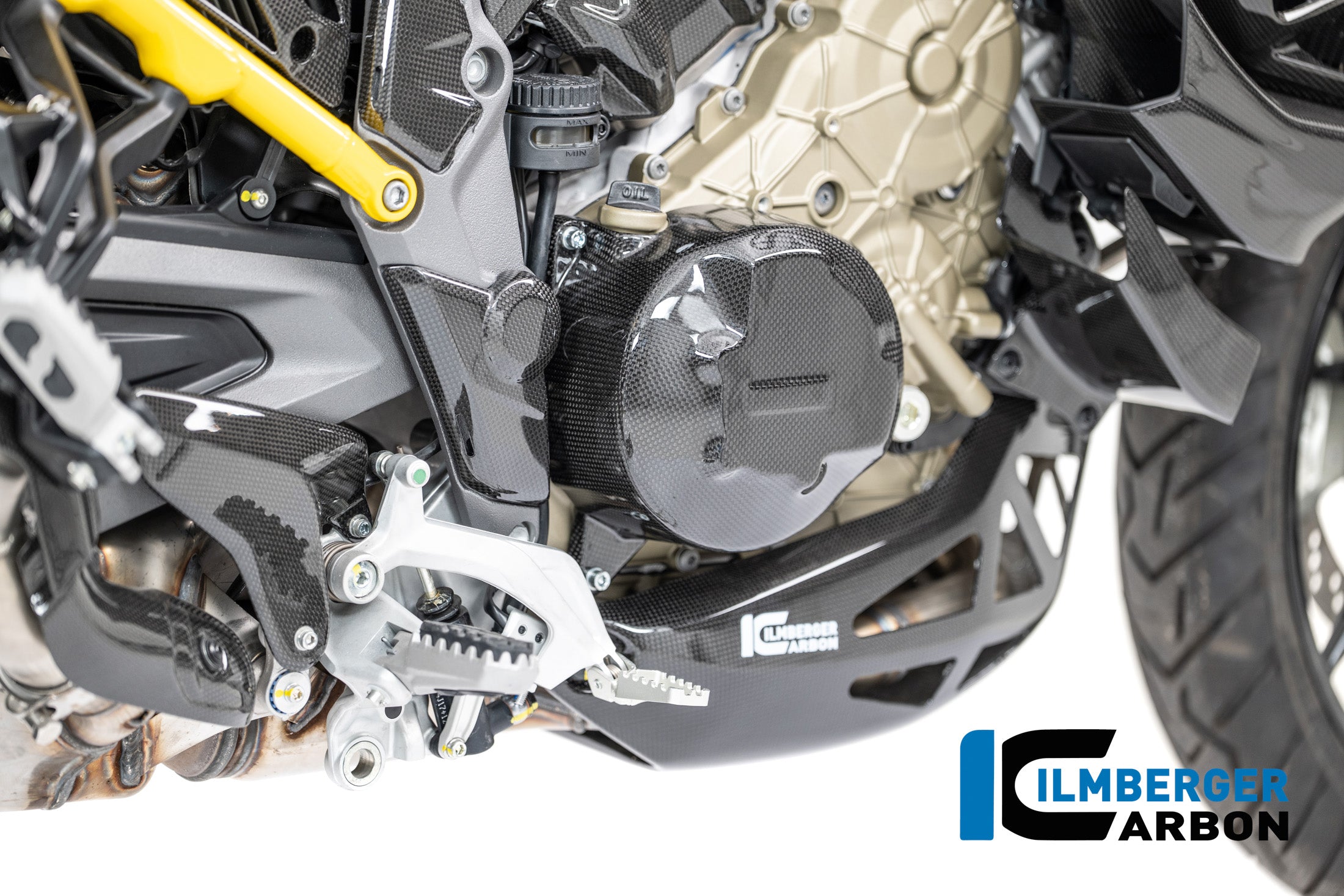 Ilmberger Carbon / イルムバーガー 右側ヒールプロテクター（カーボン・グロス仕上げ） Ducati Multistrada V4 2025年モデル | CG.FSR.004.MTS25