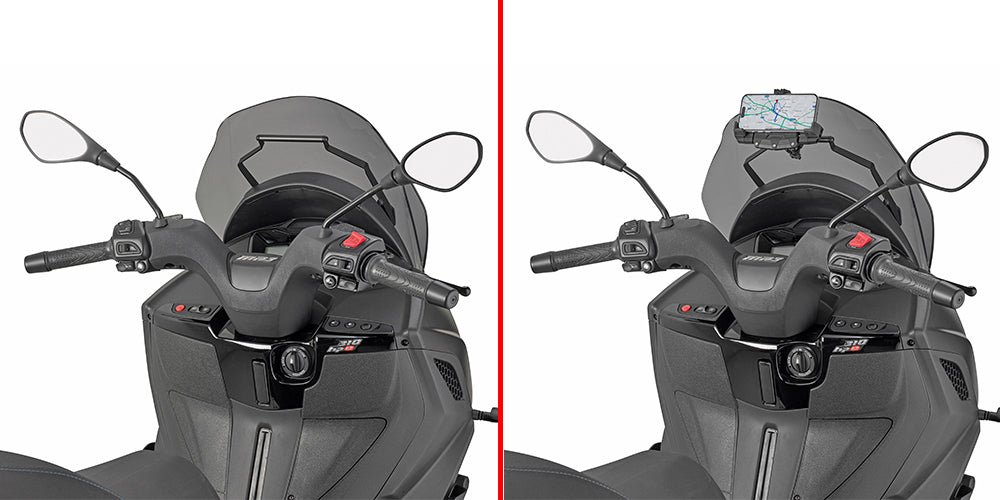 GIVI FB5622 ピアジオ MP3 310用スクリーンマウントバー メーカー公式装着例