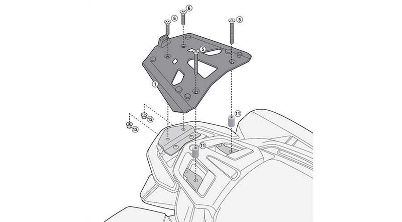 Hornig / ホーニグ ピン Top case mounting-Aluminium for BMW R 1200 RT  LC (2014-2018) | SRA5113
