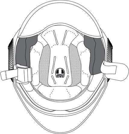 AGV / エージーブイ チークパッド ORBYT (XS/M) グレー/ブラック | 20KIT48202-001