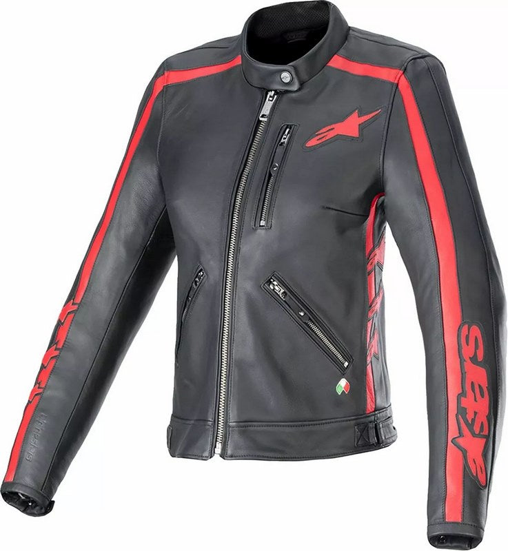 Alpinestars / アルパインスターズ Stella Dyno レザージャケット ブラック  レッド | 3113924-1346