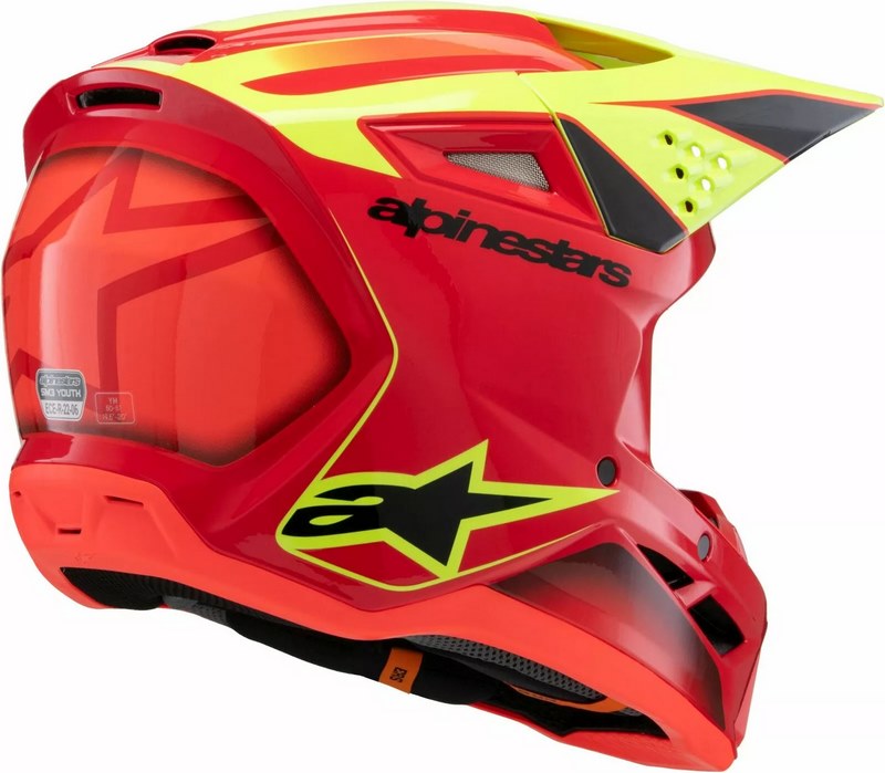 Alpinestars / アルパインスターズ ユース用 S-M3 Fray ヘルメット レッド  イエロー  ブラック | 8301725-3051