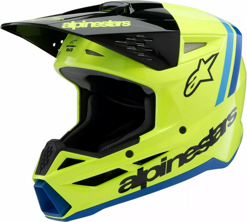 Alpinestars / アルパインスターズ ユース用 S-M3 Radium ヘルメット イエロー  ブラック  ブルー | 8301925-5017