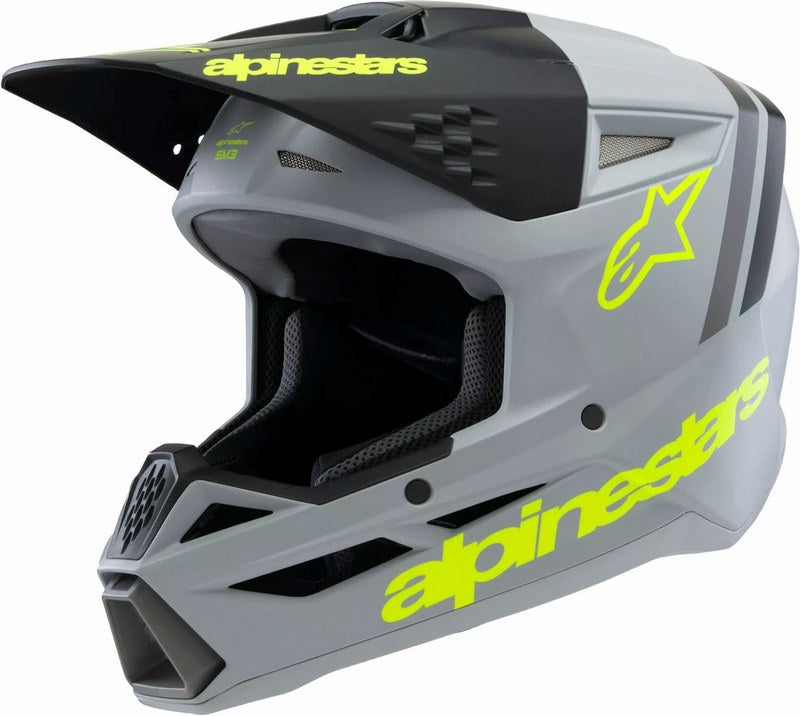 Alpinestars / アルパインスターズ ユース用 S-M3 Radium ヘルメット グレー  ブラック  イエロー | 8301925-9510