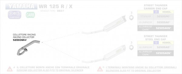 ARROW / アロー YAMAHA WR 125 X '09-10 ステンレス RACING コレクター  | 52003MI