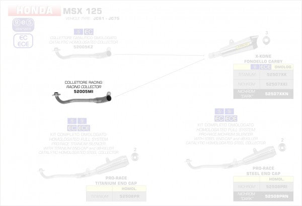 ARROW / アロー HONDA MSX125 '16 スチール 1:1 コレクター  | 52005MI