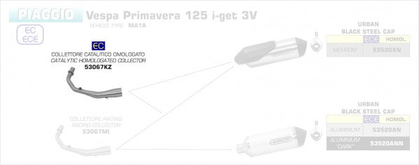 ARROW / アロー PIAGGIO VESPA PRIMAVERA 125 eマーク（公認）コレクター | 53067KZ