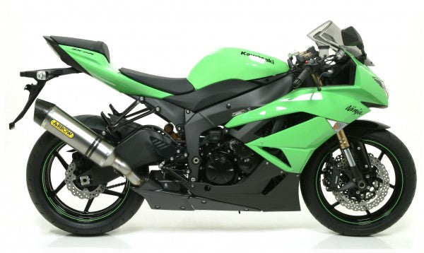 ARROW / アロー  Kawasaki Zx-6R  2009-20 フルシステム Competition ハイバージョンステンレスコレクター/パイプ Tit.リンクパイプ + Exh. カーボンエンドキャップ  | 71208CKZ