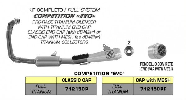 Arrow Street CompetitionEVOフルタイタンフルシステム、エンドキャップチタン、DBキラーが含まれています | 71215CP