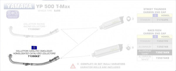 ARROW / アロー YAMAHA T-MAX 500 '08 コレクター 触媒コンバーター付  | 71390KZ