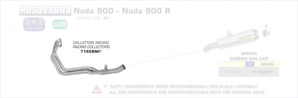 ARROW / アロー ハスクバーナ NUDA 900 R / NUDA 900 2:1 スチールコレクター| 71458MI