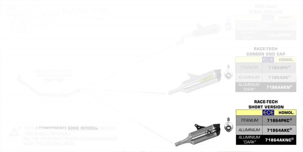 ARROW / アロー HONDA X-ADV eマーク認証 チタン RACE TECH サイレンサー ウェルデッドリンクパイプ付 + カーボン エンドキャップ | 71864PKC
