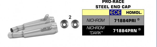 ARROW / アロー DUCATI スクランブラー 110 '18 eマーク認証 ニクロム RH+LH PRO RACE サイレンサー + ウェルデッド リンクパイプ オリジナルコレクター用 | 71884PRI