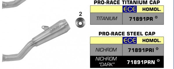 ARROW / アロー ハスクバーナ VITPILEN 701 '18/19 eマーク認証 ニクロム PRO-RACE サイレンサー カーボンエンドキャップ付 + ウェルデッド リンクパイプ | 71891PRI