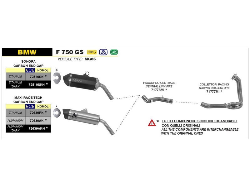 Arrow Sonora Racing Slip-On Titanium Carbon End Cap | 72010SK