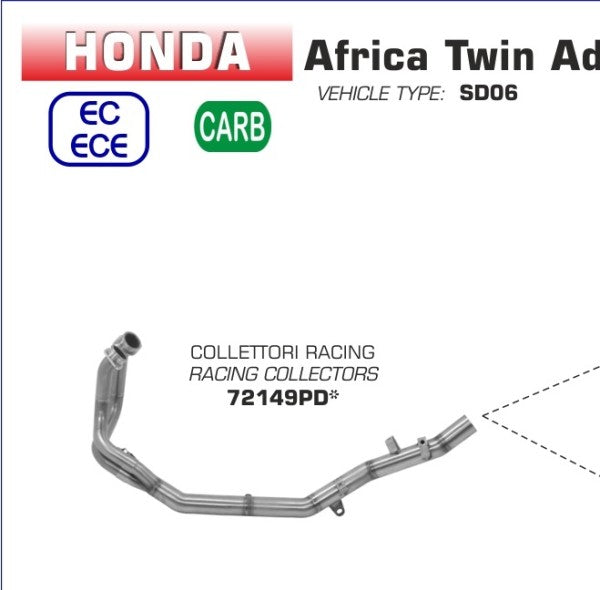 ARROW / アロー HONDA CRF 1000 L アフリカツイン ADVENTURE SPORT '18 コレクター キャタライザー無し| 72149PD