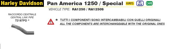 Arrow / アロー H.D.1250 PAN AMERICA '20/22 レーシングステンレスリンクパイプ | 72187PD
