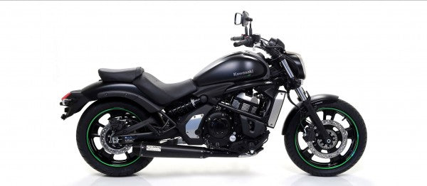 ARROW / アロー KAWASAKI VULCAN S 650 '14/15 eマーク認証 ステンレス DARK 2:1 REBEL フルシステム カーボンエンドキャップ付 | 74501RB