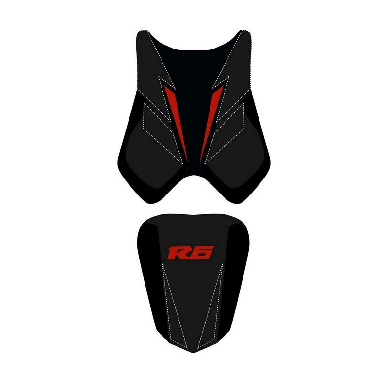 Bagster / バグスター シートカバー YZF R6 ブラック/マットブラック/レッド/レッド レター (08) | 2203