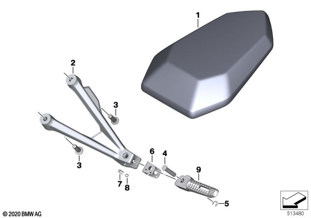 BMW Left Rear Footrest Holder - BMW-Motorrad | 46719467689