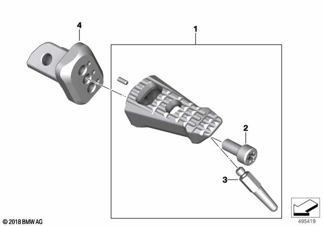 BMW Footrest  Right - BMW-Motorrad | 46719829544