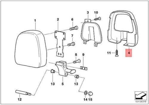 BMW Cover For Seat Pad Prime-Coated | 52512324934