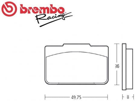 Brembo / ブレンボ REAR BRAKE PAD FOR BRAMBO CALIPER X206101 / X206121 | 07934010