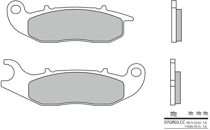 BREMBO / ブレンボ ブレーキパッド 07GR03CC カーボンセラミック | 07GR03CC