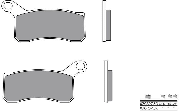 BREMBO / ブレンボ ブレーキパッド 07GR07SD シンタード・メタル | 07GR07SD