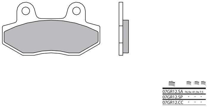 BREMBO / ブレンボ ブレーキパッド 07GR12SP シンタード・メタル | 07GR12SP