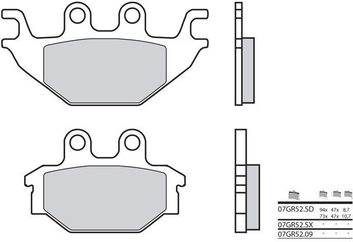 BREMBO / ブレンボ ブレーキパッド 07GR52SX シンタード・メタル | 07GR52SX