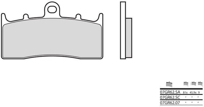 BREMBO / ブレンボ ブレーキパッド 07GR62SA シンタード・メタル | 07GR62SA