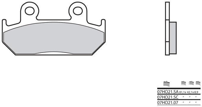 BREMBO / ブレンボ ブレーキパッド 07HO21SA シンタード・メタル | 07HO21SA