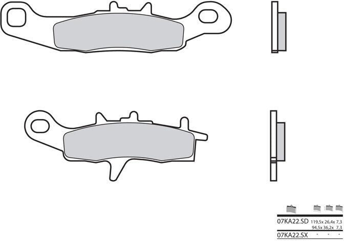 BREMBO / ブレンボ ブレーキパッド 07KA22SX シンタード・メタル | 07KA22SX
